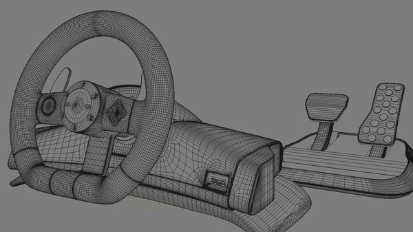 3d model microsoft xbox 360 racing wheel - TKs Microsoft XBox 360 Racing Wheel by TiKay